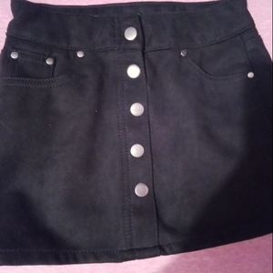 Black leather skirt